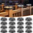 APONUO Solar Post Cap Lights 16 Pack - 4x4 5x5 6x6 Fence Post Lights, Auto On/Off, Waterproof IP64, 2-Mode (Warm/Cool White), Deck Patio Yard Solar Light for Wood & Vinyl Posts, Black