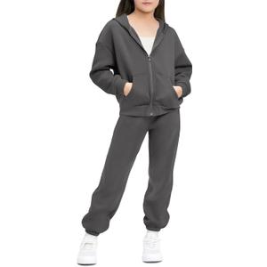 Stelle Girls 2 Piece Sweatsuit Zip Up Hoodies Joggers Tracksuit Sets, Size XS