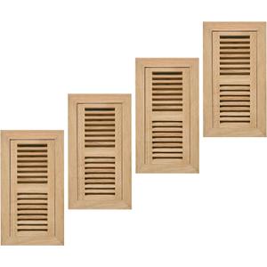 4Pcs White Oak Hardwood Flush Mount Floor Register, 4X10 Inch, with Damper, High Output Air Flow, Unfinished