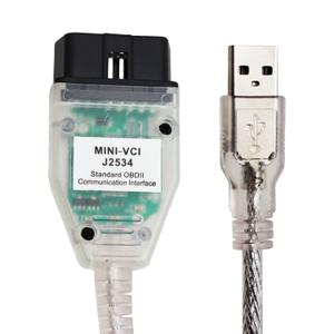 VCI J2534 Cable Fit for Toyota TIS Techstream - Latest Version V17.00.020, Firmware V1.4.8, OBD2 to USB Diagnostic Cable, Support Win XP WIN7 WIN10 32/64bit
