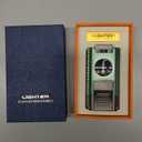 6-in-1 Torch Cigar Lighter with Triple Jet Flame, Dual Cigar Cutter, Punch, Draw Enhancer, Holder, Refillable Butane Lighter with Gift Box, Cool Lighters Cigar Accessories for Smoking, Travel, Candles (Green Gray)