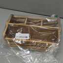 Noamus Silverware Caddy with Handle, Wooden Flatware Utensil Holder for Party, 4 Compartment Cutlery Organizer Napkin Storage for Countertop, Kitchen Bathroom Bedroom Decor, Camping Picnic