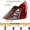 RH USA Type W/Side Light Tail Light Assembly Fit for 2012-2019 Nissan Versa Sedan Rear Lamp Right Passenger Side Rear Lights Without Bulbs 265503AN0A NI2801194