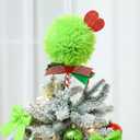 2 Pcs Red Green Candy Christmas Tree Topper Picks Lollipop Candy Ornaments 12.6 Inches Faux Furry Lollipop Branch Stick for Xmas Tree Wreath Holiday Party Vase Filler Decor