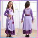 Wish Asha Costume for Girls Princess Halloween Christmas Dress Purple Cosplay Outfit (3-4 Years)
