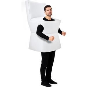 Halloween Toilet Costume Cosplay Adult Fun Reusable Portable Cute Polyester Cosplay for Halloween Costume Cos Themed Parties One Size
