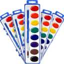 FUMILE Watercolor Paint Set Bulk,5 Pack,8 Colors Watercolors Paint with Paintbrush.Washable Watercolor Paint Set Kids for Parties,Birthday Party Favor,valentines for kids classroom.