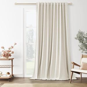 Guken Cream 100% Blackout Linen Curtains 70 Inch Wide by 90 Inch for Living Room Bedroom Back Tab/Rod Pocket Thermal Insulated Black Out 1 Drapes Room Darkening Window Curtains,1 Panel