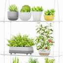 Lifewit 3-Tier Window Plant Shelves 15 inch, Acrylic Adjustable Hanging Floating Shelf, Window Sill Extender for Indoor Succulent Plants, Micro Greens, Seed Starter Pots, Herb Planters