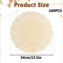 100pcs Paper Doilies Round Brown Paper Doilies 13.5inch Doilie for Dessert Trays Dollies Lace Papers for Tables Round Paper Placemats for Dining Tables Decorative Paper Placemats Cakes Desserts