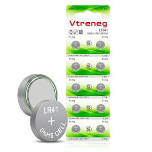 Vtreneg 10 Pack LR41 Button Batteries AG3 392 384 192 L736 L736f 1.5V Alkaline Battery for Thermometer
