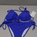 Zonsaoja Women String Bikini Set Halter Side Tie Two Piece Swimsuit Triangle Bathing Suits L