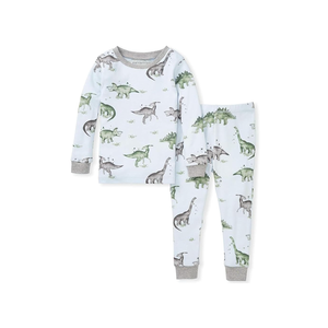 Burt's Bees Baby Boys' 2-Piece Long Sleeve Tee and Pants Organic Cotton Pajama Set, Size 7Y