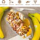 50 Pack Disposable Banana Split Boats, Ice Cream Sundae Bowls, and Clear Plastic Disposable Dessert Bowls for Parties, Concession Stands, Restaurants, Food Trucks, and Bakeries.