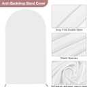 SuuWoee 7.2 FT Wedding Arch Backdrop Stand and White Arch Cover, Gold Balloon Arched Frame White Cover for Birthday Party Ceremony Bridal Baby Shower Event Decor
