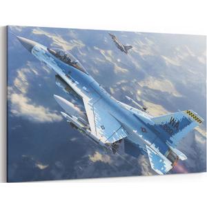 MGSBCXN F-16 Airplane Canvas Wall Art Prints F-16 Fighting Falcon Fighter Jet Poster Aviation Wall Art Decor U.S Air Force Picture Artwork Military Plane Decoration for Men Boys Room - 28 x 40 Inches