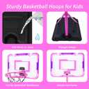 Nattork Kids Basketball Hoop, Adjustable Height Toddler Basketball Hoop Stand, Indoor Outdoor Basketball Goal Toy for Boys Girls Ages 3~8 Years Old, Includes 3 Balls, Ideal for Birthday Gift
