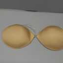Wingslove Adhesive Bra Reusable Strapless Self Silicone Push-up Invisible Sticky Bras for Backless Dress (Beige, D)