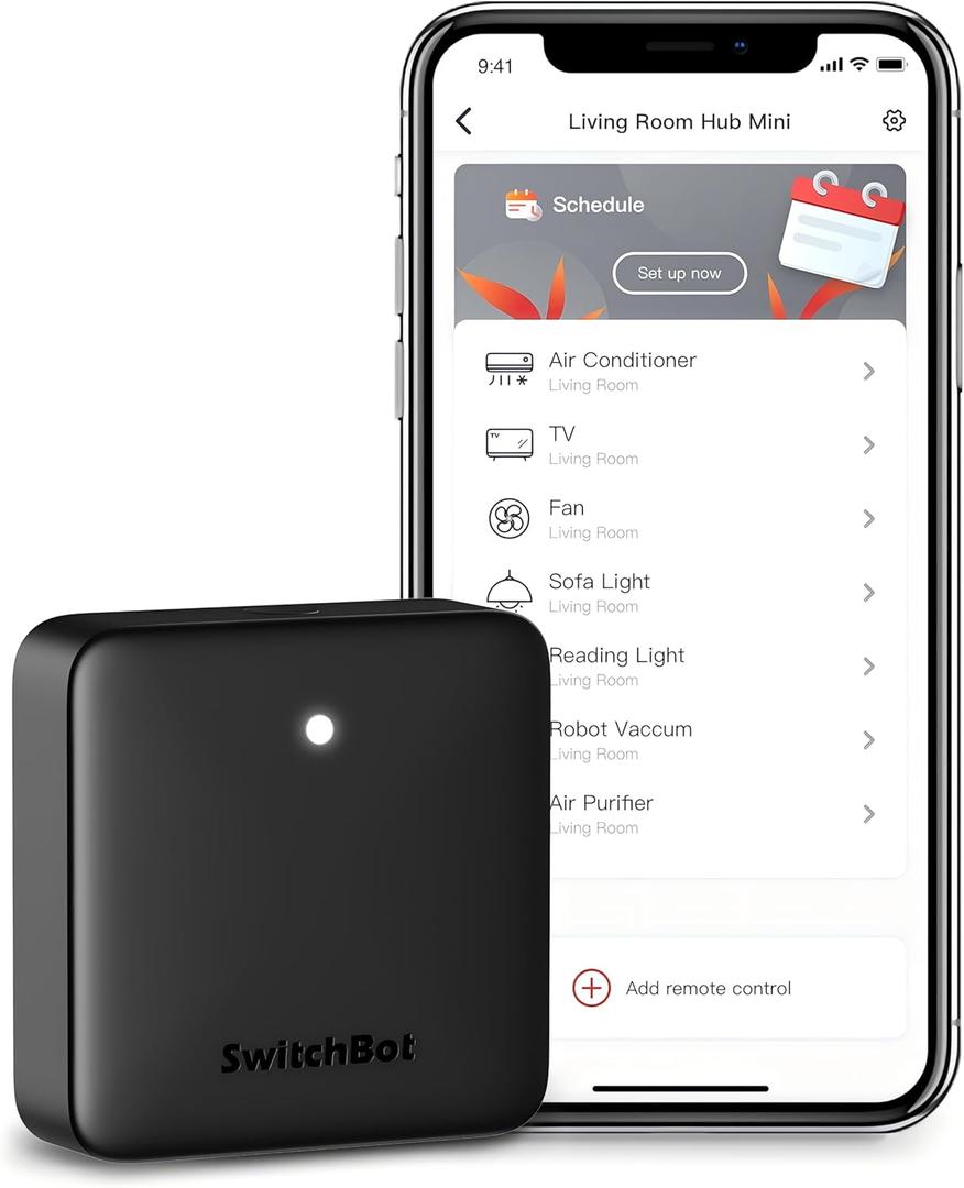 SwitchBot Hub Mini Smart Remote - IR Universal Remote, WiFi IR Blaster for TV, Air Conditioner, Compatible with Alexa, Google Home, Link SwitchBot to Wi-Fi (Support 2.4GHz) (Black)