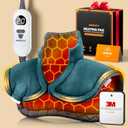 Graphene-Infused Instant Heating Pad with 3M Thinsulate, Ergonomic Weighted Heating Pad for Neck and Shoulders and Back, Heated Neck Wrap w/ 6 Heat Options 4 Auto Timer, Christmas Gifts for Women Men (22''x18'' Blue)