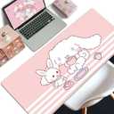 Kawaii Girly Cute Gaming Mouse Pads, Long Extended Desk Mat, Extra Large Girl Anime Mousepad Keyboard Pads for Work Game Office Home (cinnamll), 31.5" x 11.8"