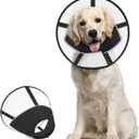 Supet Dog Cones for Large Dogs, Soft Dog Cone Collar to Stop Licking, Comfortable E Collar with Soft Fabric After Surgery, Adjustable Pet Recovery Collar (L)