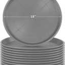 Eccliy 12 Pcs Plastic Plant Saucers Round Plant Tray Large Flower Pot Heavy Duty Planter Water Trays Thick Planter Drip Saucers for Indoors and Outdoors(18 Inch,Gray)