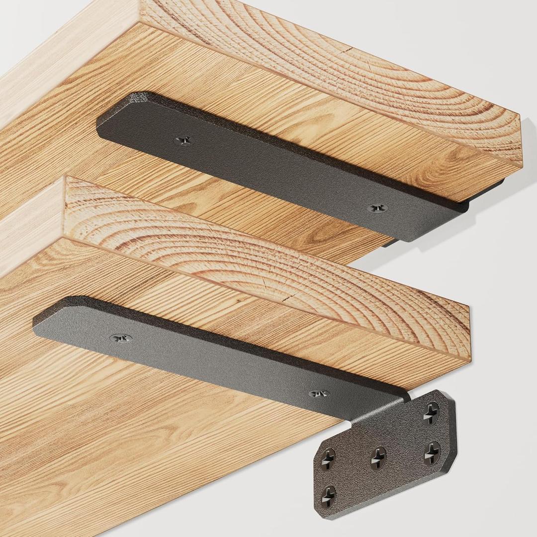 SKYSEN 8 Pack 8" Floating Shelf Bracket, Shelves Brackets, Wood Shelving Brackets Hardware - Heavy Duty - 4/6/8/10/12 inch - Real Hidden Bracket Designtzj8-8