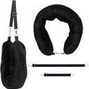 Stuffable Travel Neck Pillow, Soft Velvet Fillable Airplane Pillow for Clothes, Adjustable Neck Fit, Carry-On Packing Luggage Saver