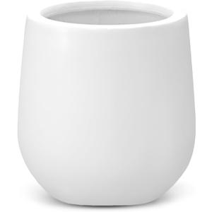 Sereno Fiberstone Tapered Planter, Matte Finishes (L, White), 19.7"D x 21.7"H