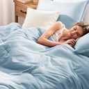 Full Comforter Set Prewashed Lightweight Quilted Bedding for All Season