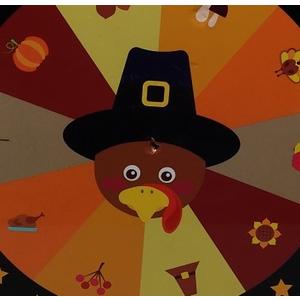 Soulchen 8 Inch Thanksgiving Games Turkey Spin The Wheel Game with Stand Tabletop Roulette of Fortune Turkey Prizes Spin Wheel for Family Thanksgiving Party Favor, Dry Erase Marker and Stickers