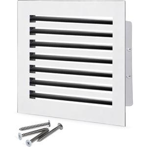14x14 Modern AC Vent Cover Decorative Air Vent Register Grille, Linear Slot Diffuser, Adjustable Airflow, Quiet Operation, HVAC Vent Cover for Ceiling, Wall & Floor, White Aluminum Alloy