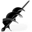 3"x12" Black Twin Auger Drill Bit Wide & Fast Double Spiral Drill for Planting & Posts Heavy Duty Steel with Hex Shank