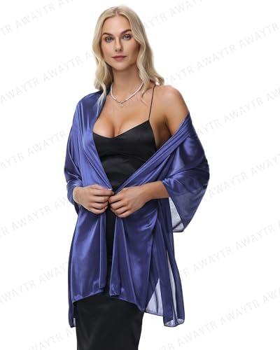 AWAYTR Silky Sheer Shawls and Wraps for Women Evening Dresses Soft Silky Wraps Wedding Bridal Scarf