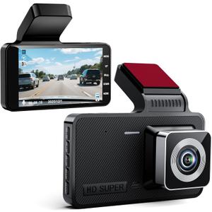 4-inch 1080p HD dashcam with Super Night Vision, 24-Hour Video Recording, 170 Wide Angle, G-Sensor Parking Monitoring Loop Video Motion Detection Function, Protect Your car 24 Hours a Day