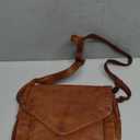 Leather Flapover Crossbody Handbag Purse for Women with Adjustable Strap & Overflap Snap Closure Tote/Bag (Tan Wash)