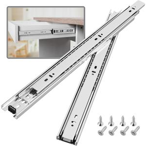 1 Pair Full Extension Ball Bearing Drawer Slides 100 LB Load Capacity Side Mount File Cabinet Rails Dresser Metal Runner Trash Can Kitchen (10 inch, Sliver) (Silver-1 Pair)