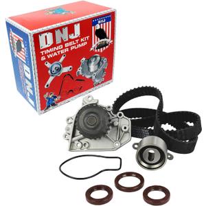 DNJ TBK217WP Timing Belt Kit with Water Pump for 1992-1995 Acura Honda Civic del Sol Integra 1.6L-1.7L L4 16V DOHC 1678cc
