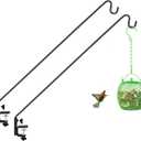 ERYTLLY 2 Packs 3 Inch Clamp 28" Long Deck Hook Wall Pole Wall ounted Deck Hook Extensible and Adjustable Wal!Bracket for Hanging Bird Feeder,Plants,Wind Chimes
