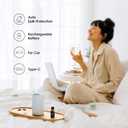 Airversa Waterless Diffuser for Essential Oil, Car Diffsuer, Battery Operated Nebulizer, 0.7 Fl Oz/ 20mL, Mini Scent Air Machine, 3 Timers & 3 Mist Levels for Home, Room, Car, Office - AN6 White