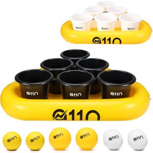 A11N Sports Bucket Toss Game Set  Outdoor Yard Pong Style Game with 12 Buckets & 6 Balls, Fun Lawn Game for Beach, Camping, Tailgating, Backyard, Family & Adult Parties