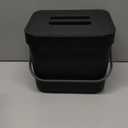 Countertop Compost Bin Kitchen, 1.8 Gallons Hanging Trash Can with Lid for Kitchen Cabinet Door, Under Sink, Wall Mounted Waste Bin for Bathroom, 7L(Black)