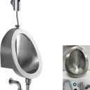 Wall-mounted Stainless Steel Urinal for Man, Intelligent Flushing Urinals for Men's Adult, Household/Commercial Sensor Male Toilet, for Garage KTV Prison Bar Hotel Shop