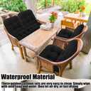 Wenqik 7 Pcs Outdoor Wicker Chair Cushions Set with 1 Loveseat Cushions 44 x 19 in Weatherproof & 6 U Shaped Cushions for Wicker Patio Furniture Porch Swing Bench Seat Sofa Couch(Black)