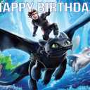 8.3 Inch Dragon Adventure Inspired Cake Topper  Square Edible Birthday Cake Decorations, Happy Birthday Cake