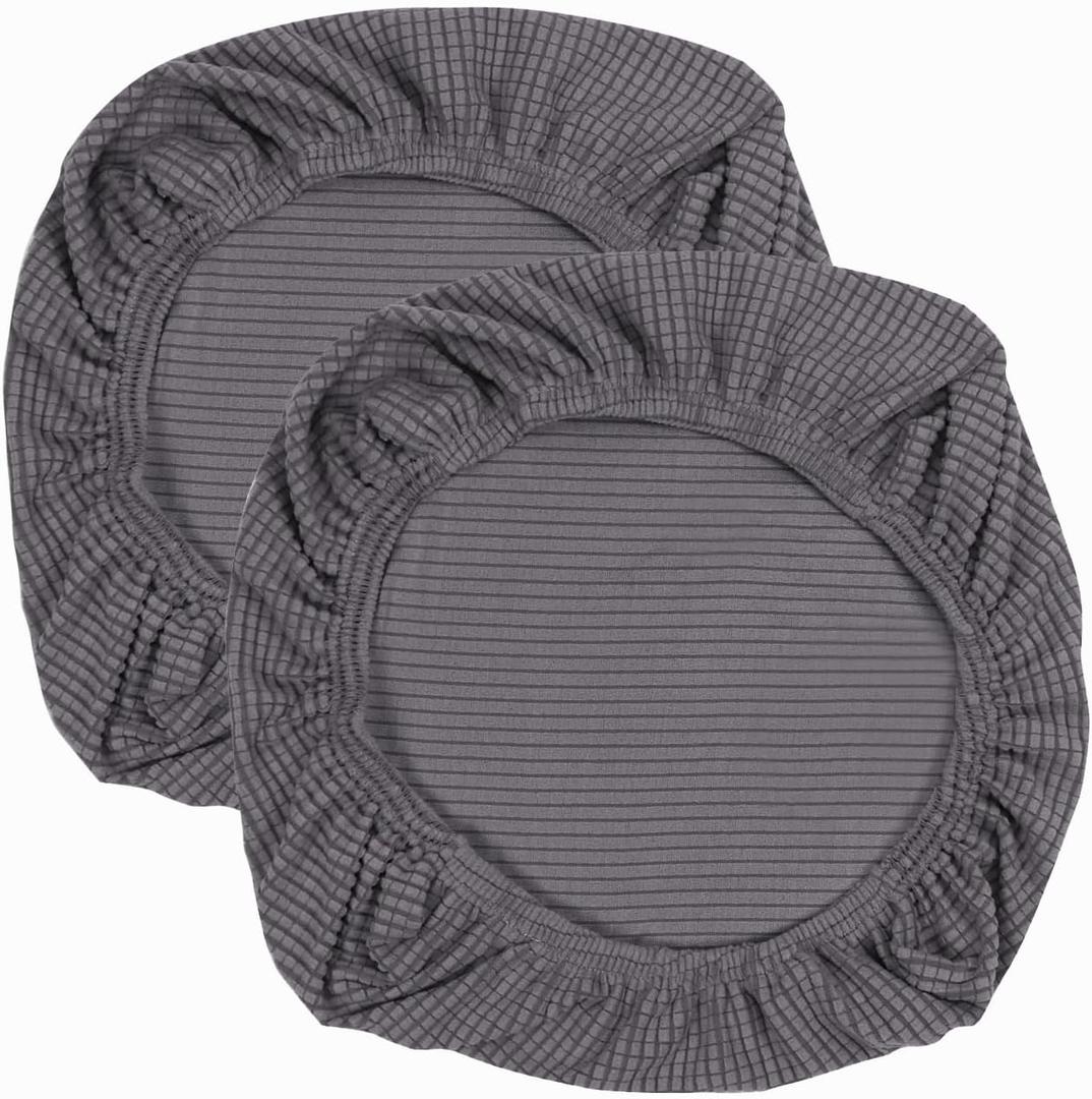 Yikko Soft Stretch Spandex Jacquard Slipcovers, Corn Grain Texture Chair Slipcovers fit for Office,Dining Room,Bar,Wedding Chair Seat Cushions, Washable Removable Home Decor (2, Grey) Yikko Soft Stretch Spandex Jacquard Slipcovers, Corn Grain Texture Chair Slipcovers fit for Office,Dining Room,Bar,Wedding Chair Seat Cushions, Washable Removable Home Decor (2, Grey)