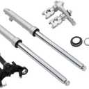 Nakkaa Front Forks Suspension Shocks with Triple Tree Handlebar Riser Clamp Set Compatible with CRF50 XR50 CRF XR 50