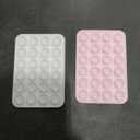 Anteel 2 Pack Silicone Suction Phone Case Mount, Non Slip Sticky Phone Grip for Cellphone, Silicon Adhesive Suction Cup Phone Mount, Strong Grip Holder for Selfies & Videos (LightPink&White)