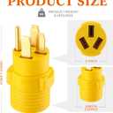 Kanayu 50Amp RV to Stove Adapter NEMA 14-50P to 10-50R, 4 Prong Generator RV 14-50P Male to 3 Prong Stove, Oven 10-50R Adapter Generator Dryer Power Cord Connector(Yellow)